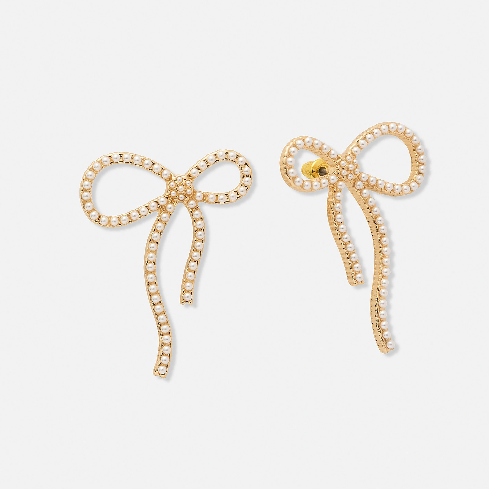 Guldf&auml;rgade &ouml;rh&auml;ngen, rosetter med p&auml;rlor - 40mm