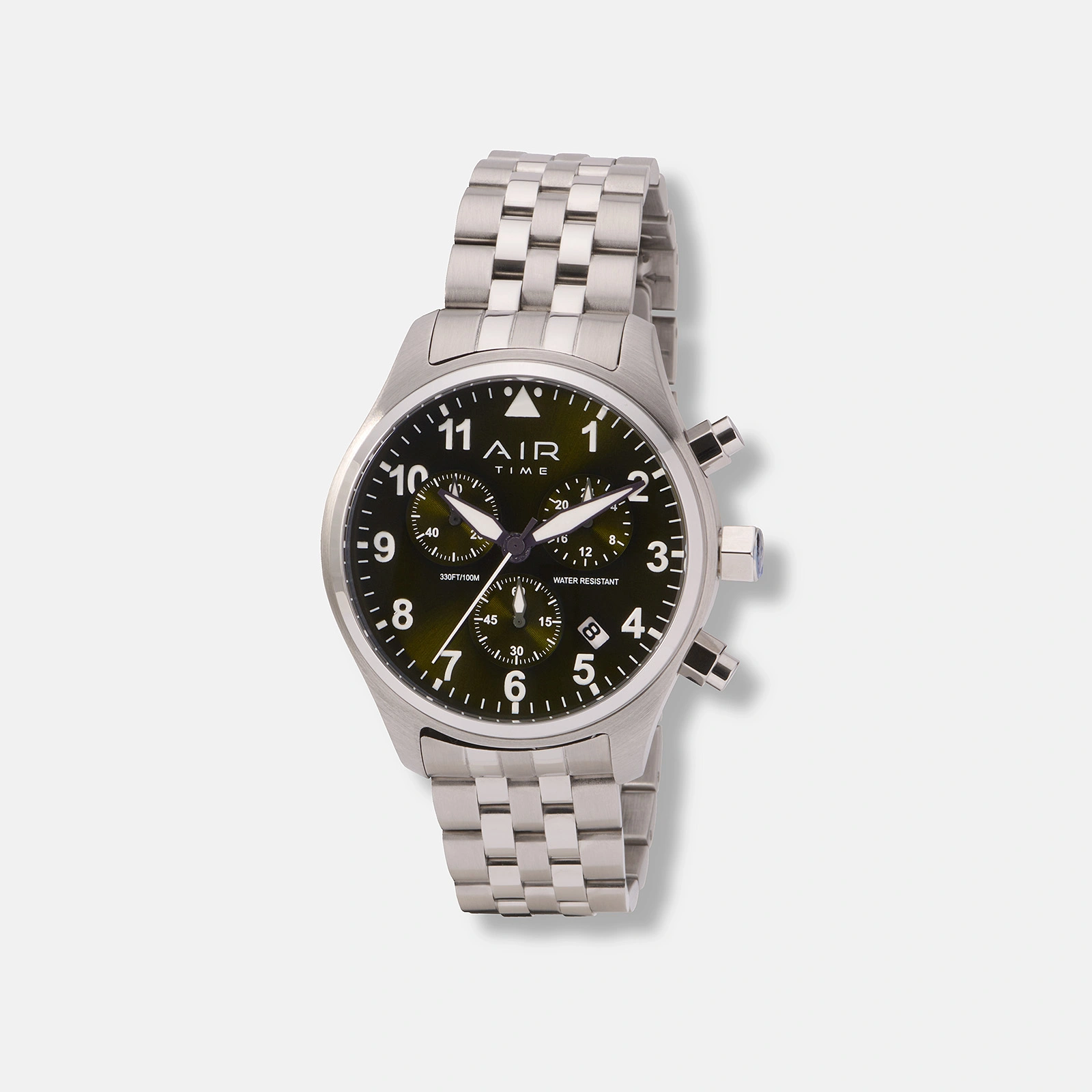 Air Time Chrono, grön tavla, metallband - 42 mm