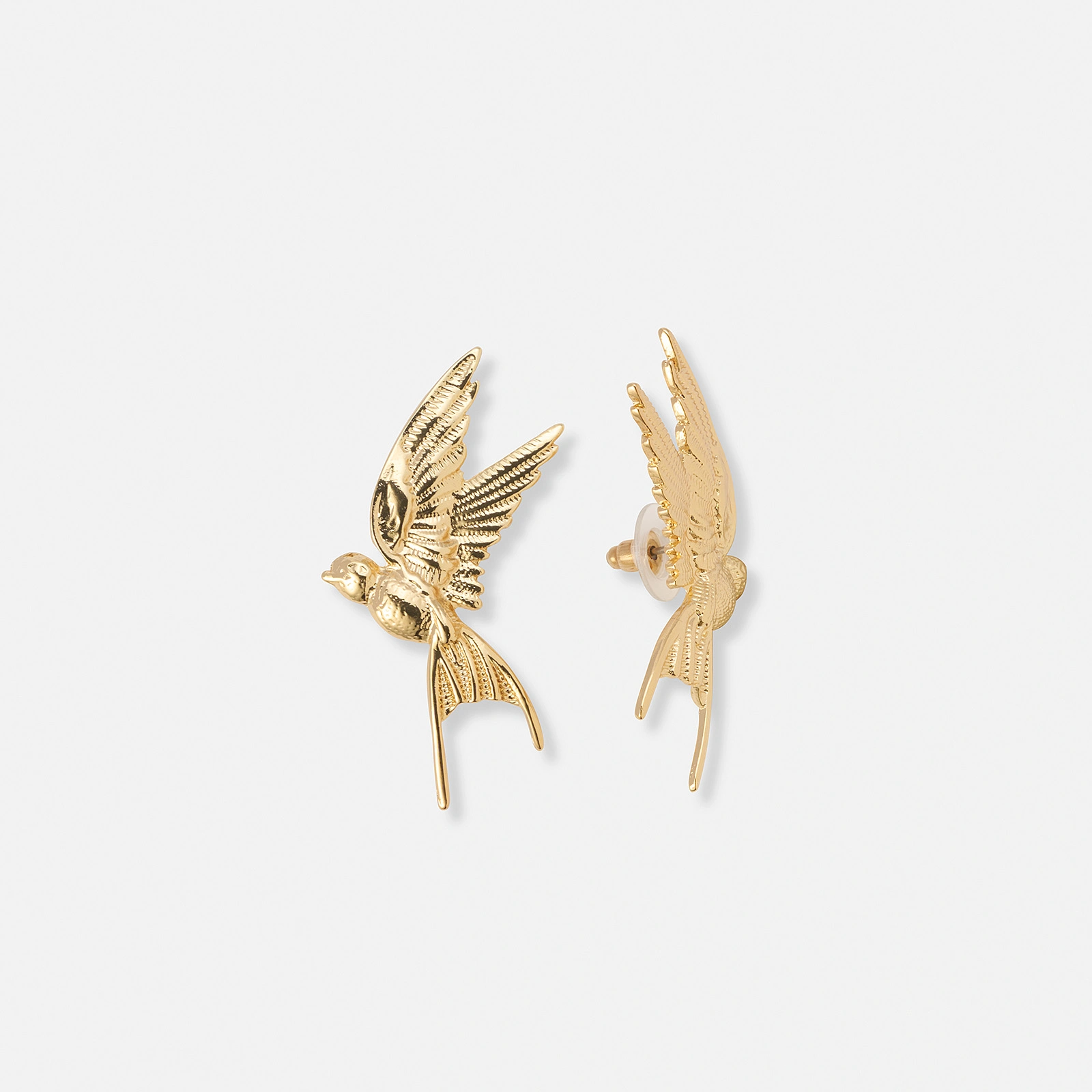 Guldf&auml;rgade &ouml;rh&auml;ngen, studs med svalor - 50 mm