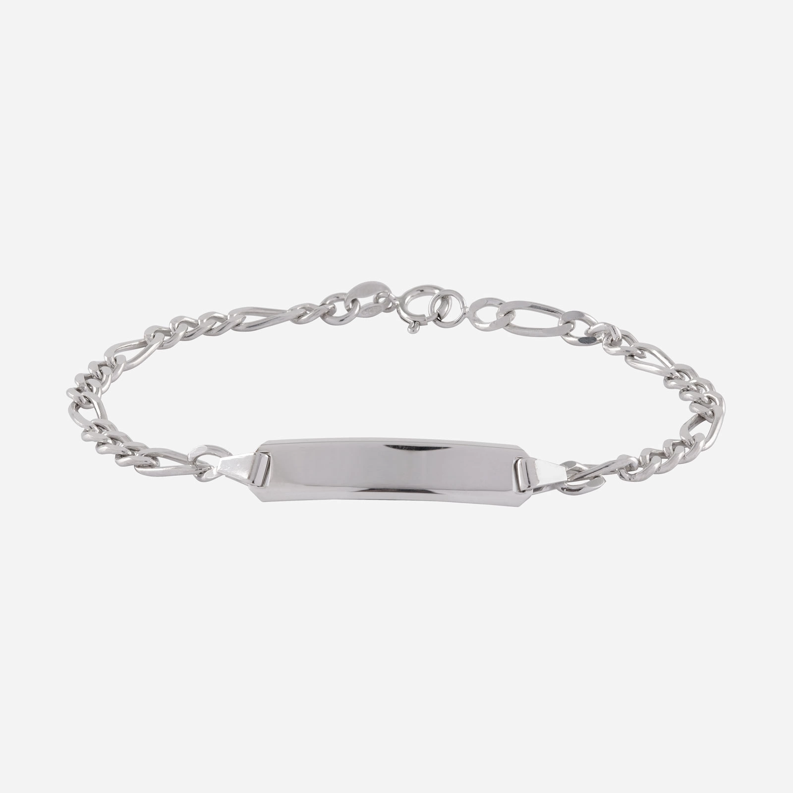 Armband dam äkta silver - Figarolänk & bricka 18 cm