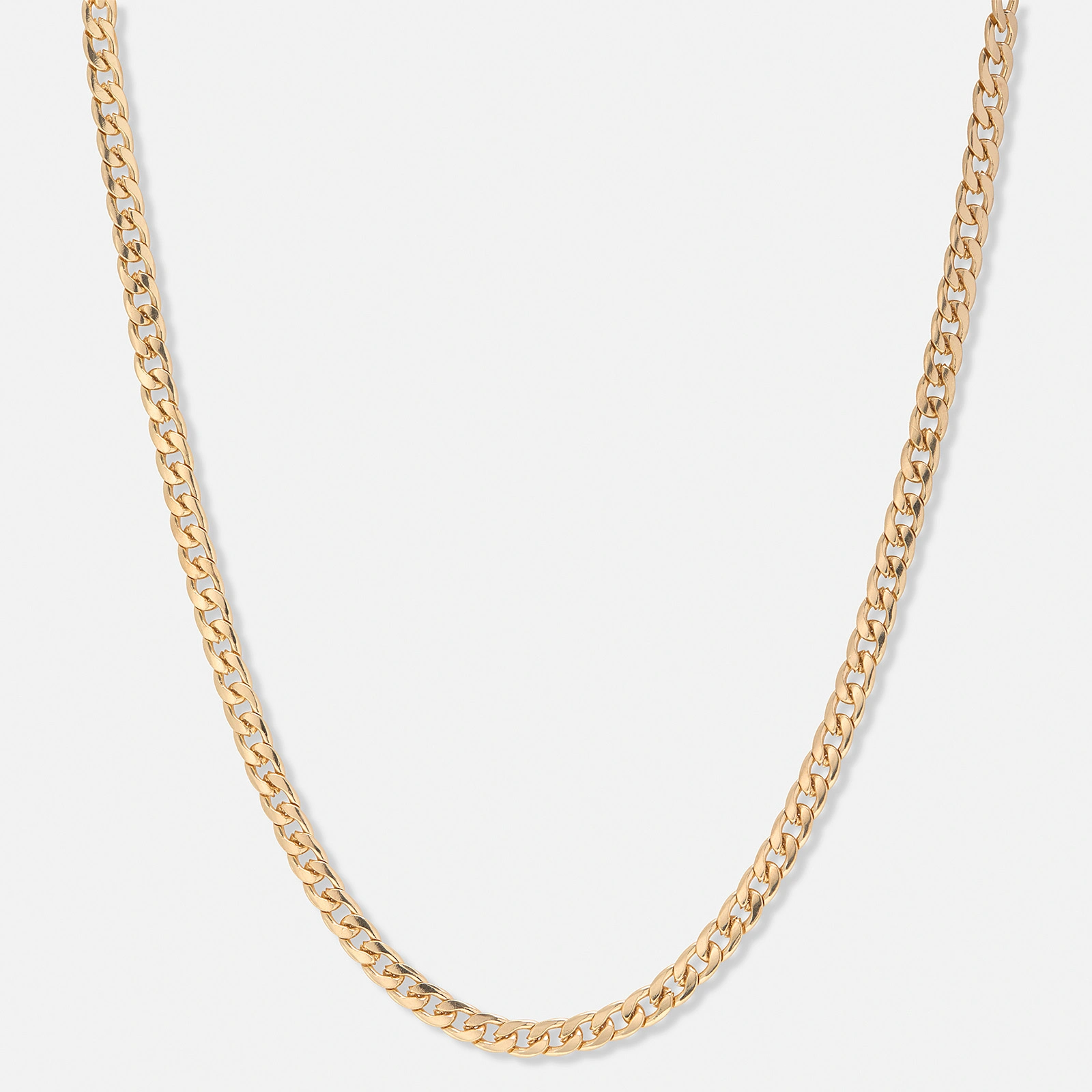 Guldf&auml;rgat halsband, pansarl&auml;nk - 38+8cm