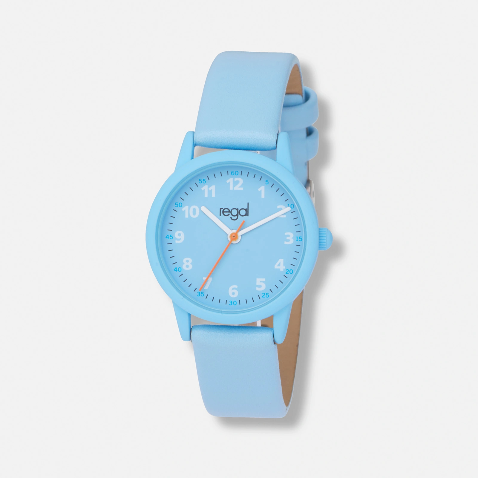 Regal barnklocka, ljusbl&aring; tavla & band - 28mm