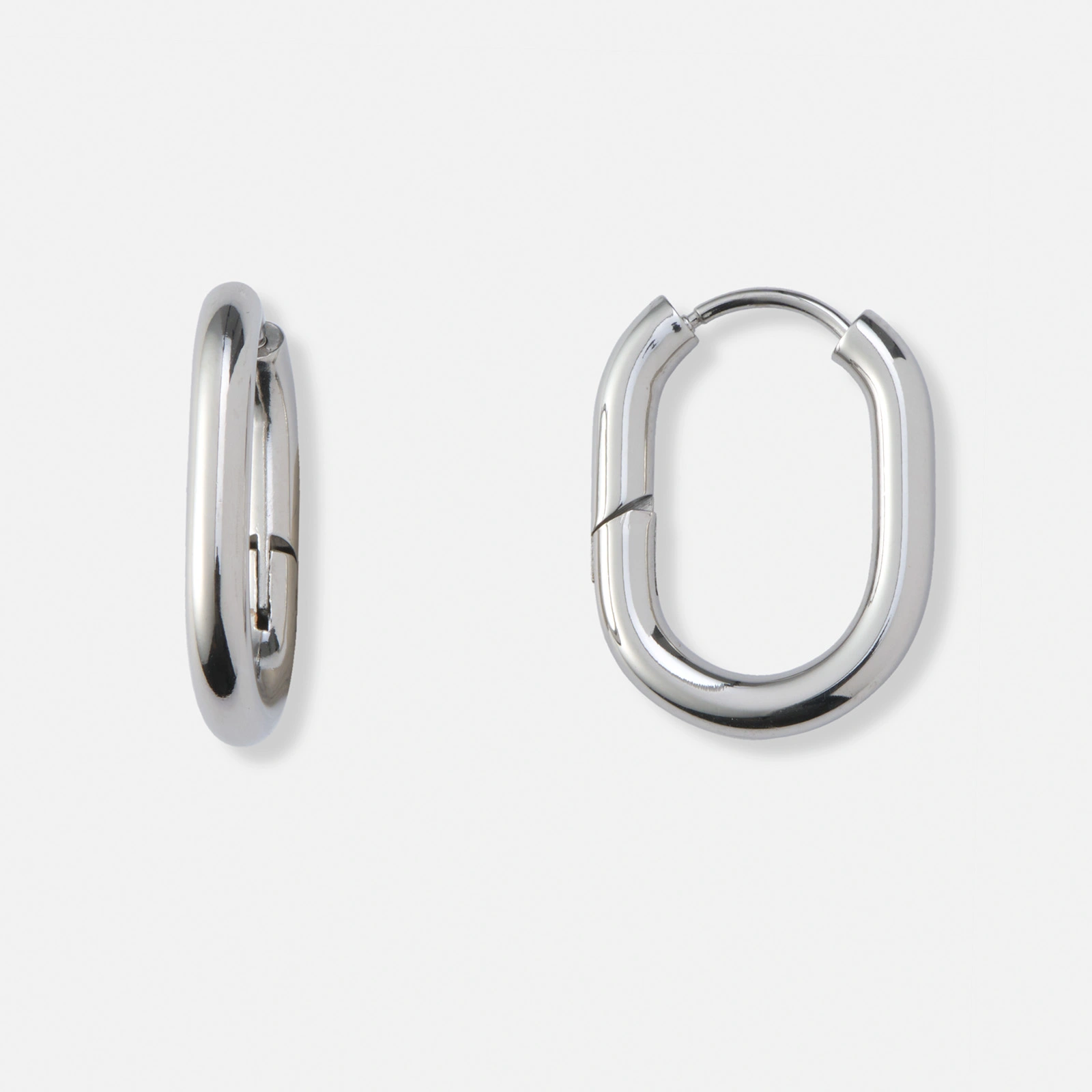 Stålörhängen, ovala hoops - 16x21mm