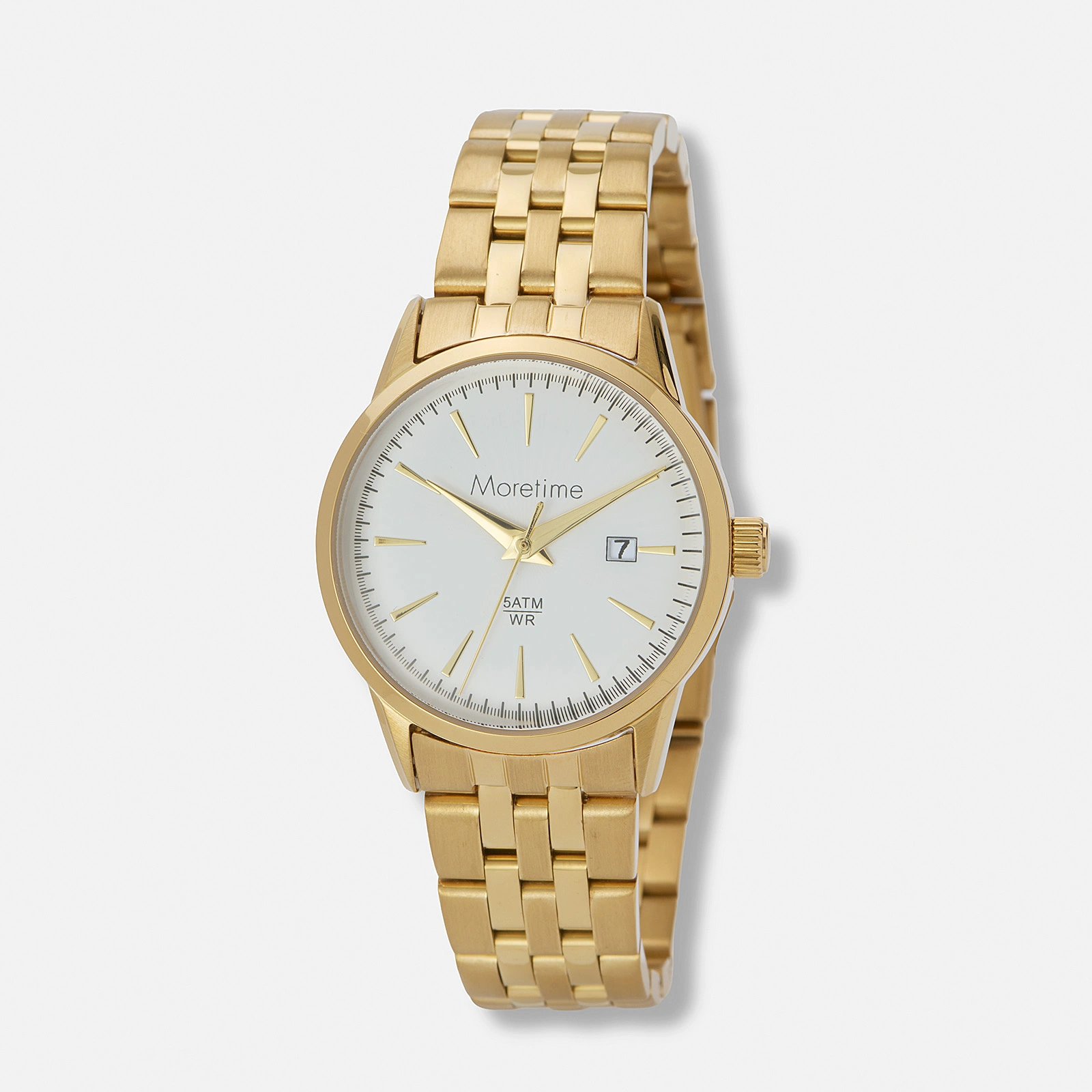 Mortime damklocka metall - guld/vit 27mm