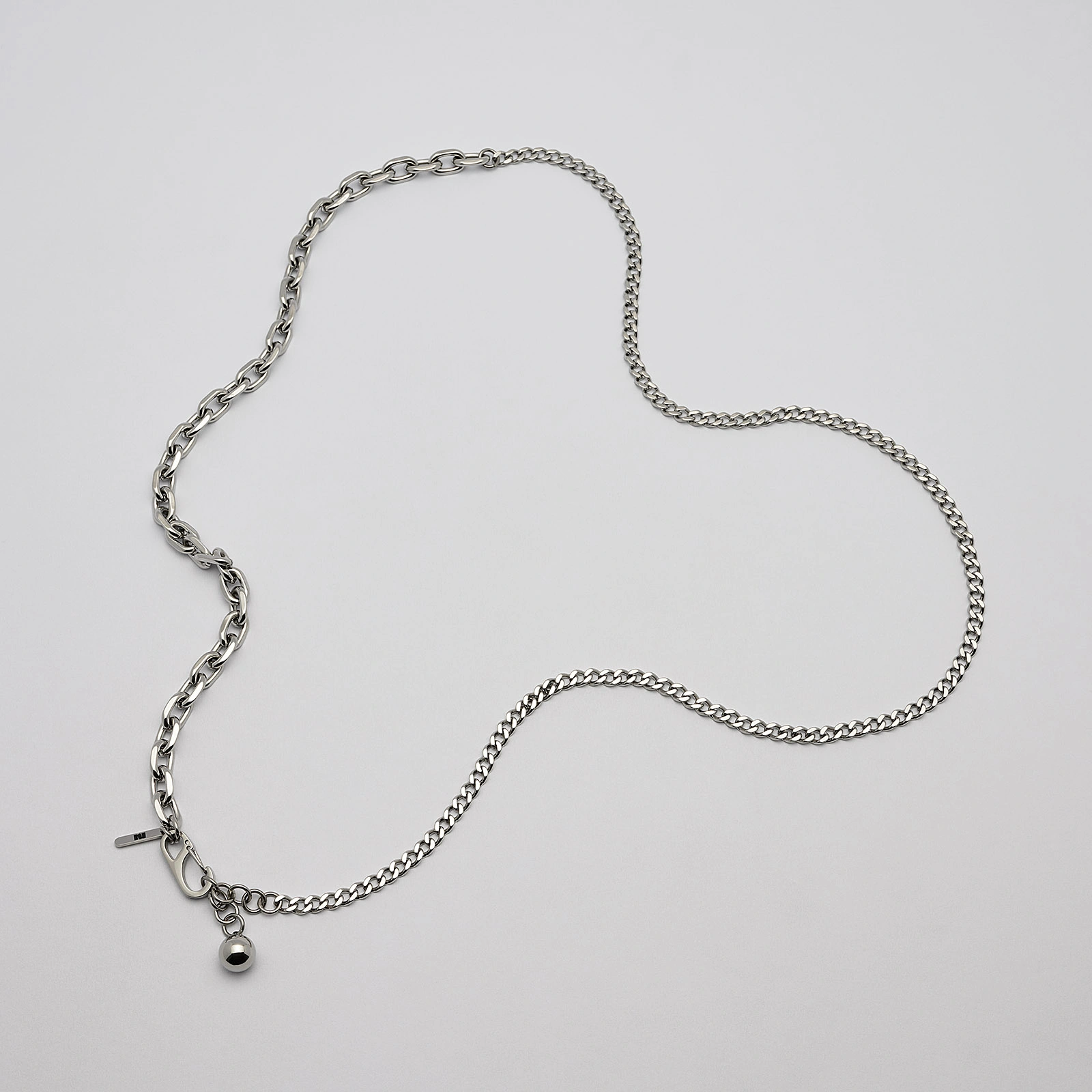Halsband i stål, kombinerad kedja - 5/8 mm x 82+4 cm