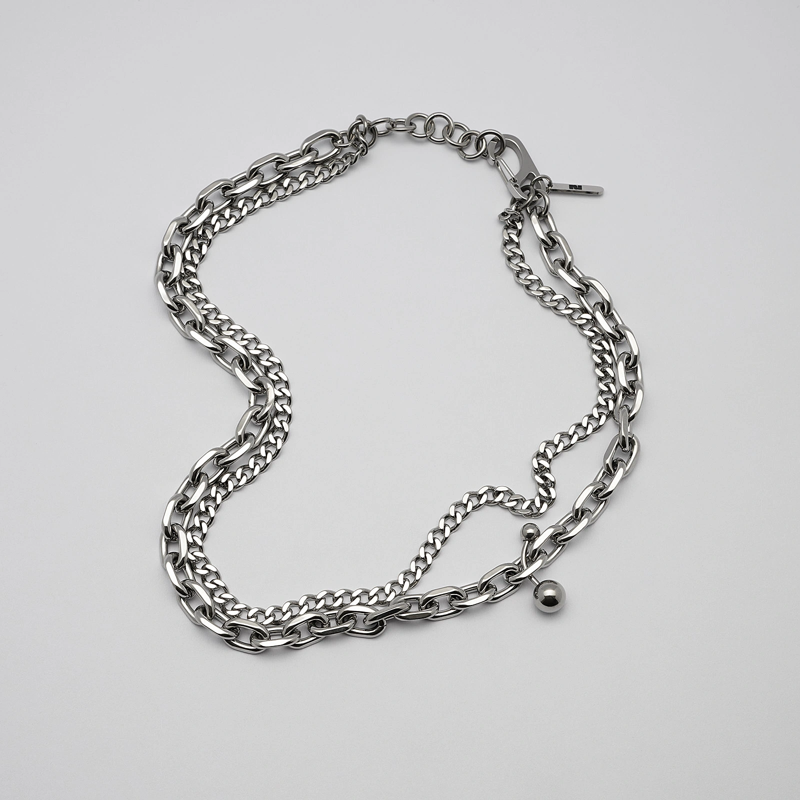 Halsband i guldpläterat stål, ankare/pansar - 82+4 cm