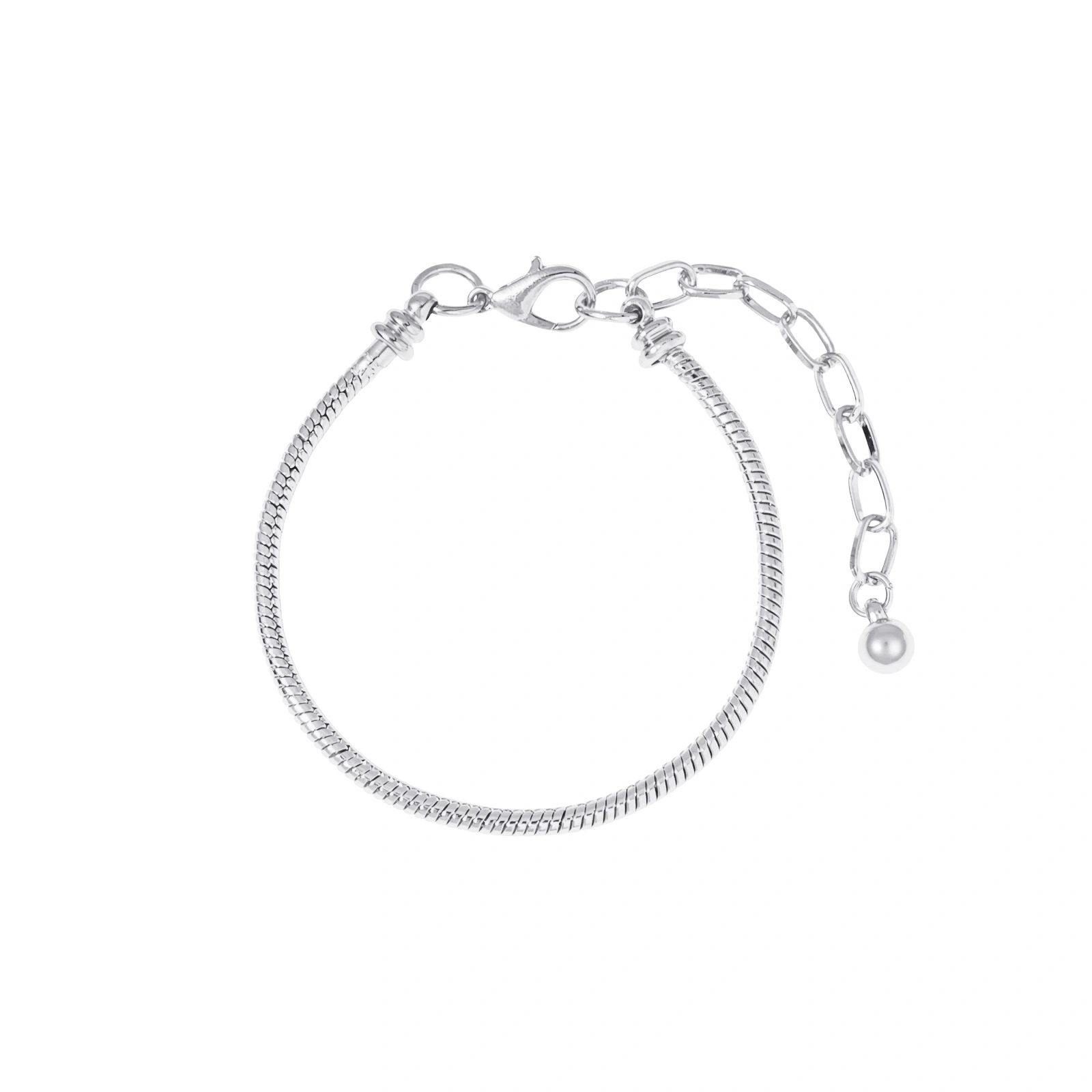Silverf&auml;rgat armband f&ouml;r dam, orml&auml;nk f&ouml;r berlocker