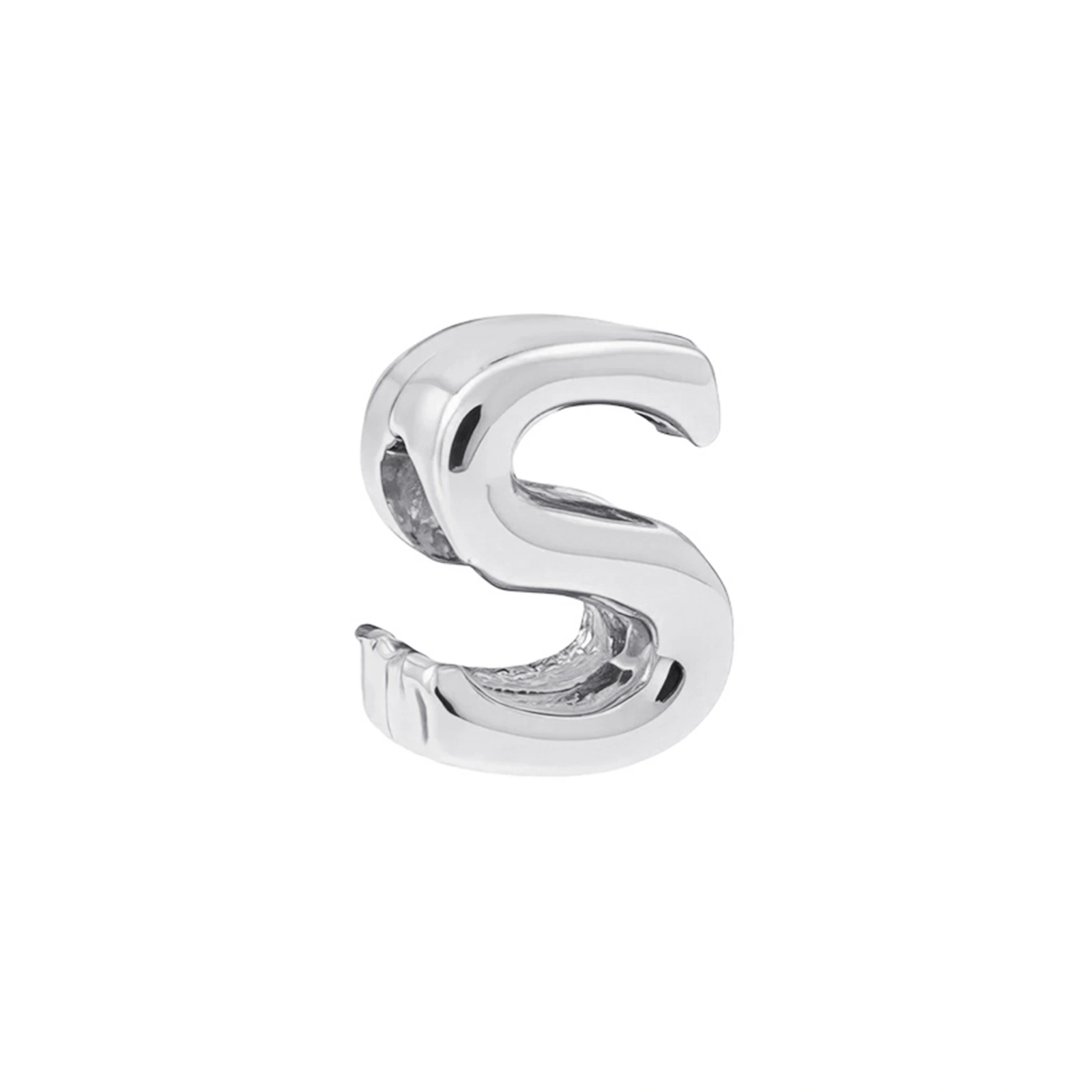 Silverfärgad armbandsberlock, bokstav S