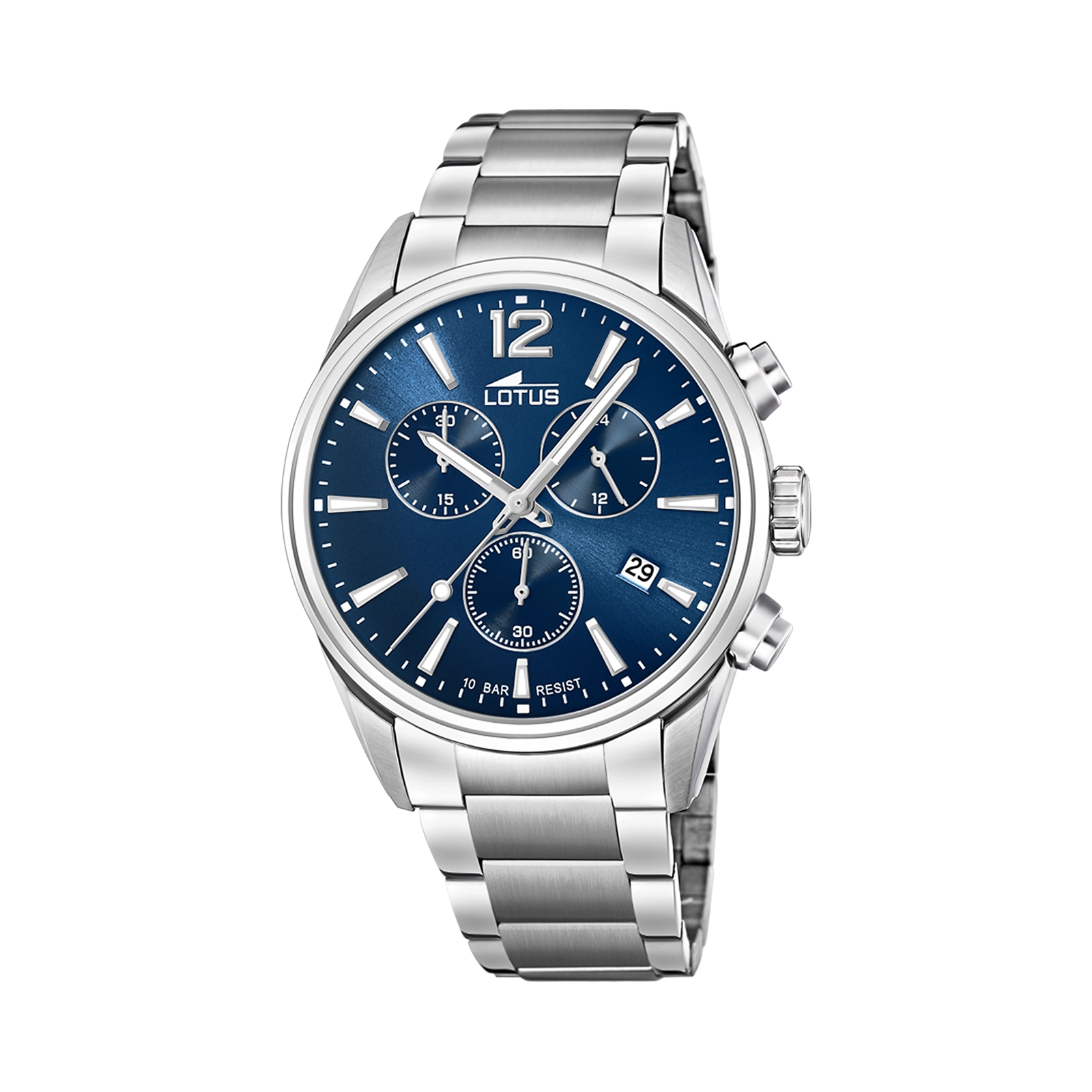 Lotus herrklocka - kronograf, st&aring;l/bl&aring;, 42 mm