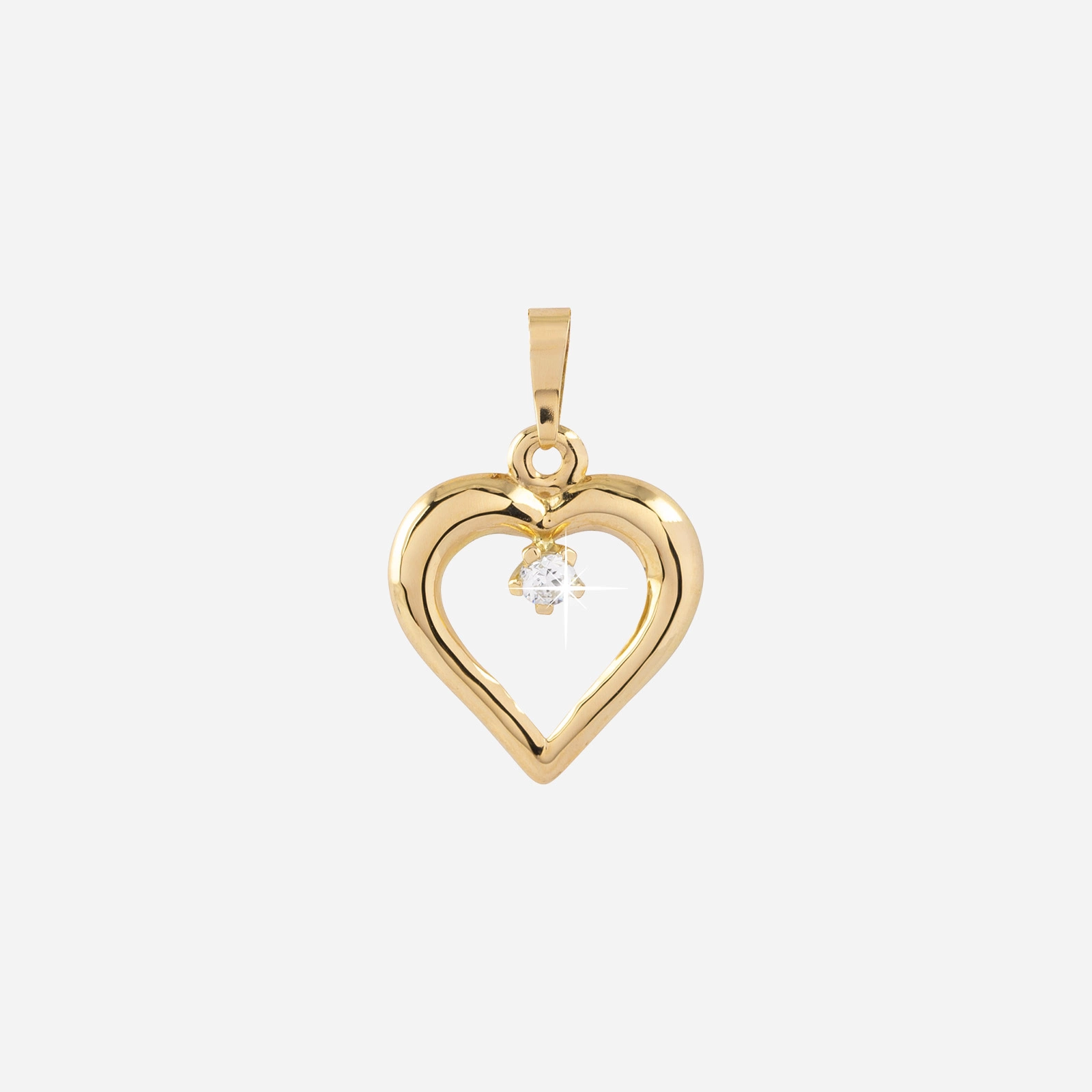 Hängsmycke 18k guld – Hjärta med Kubisk Zirkonia 11 mm