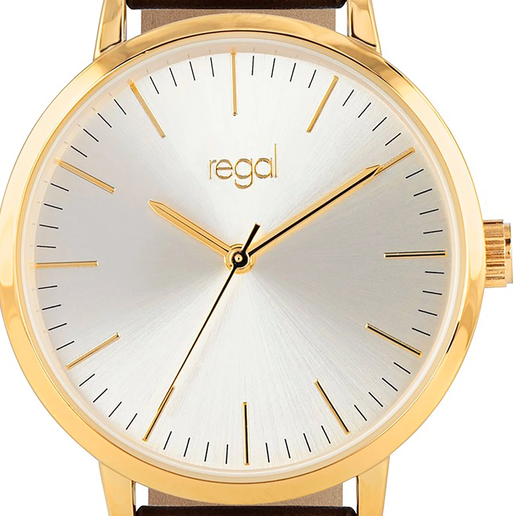 Regal damklocka - svart band, guldton/ljus, 36mm