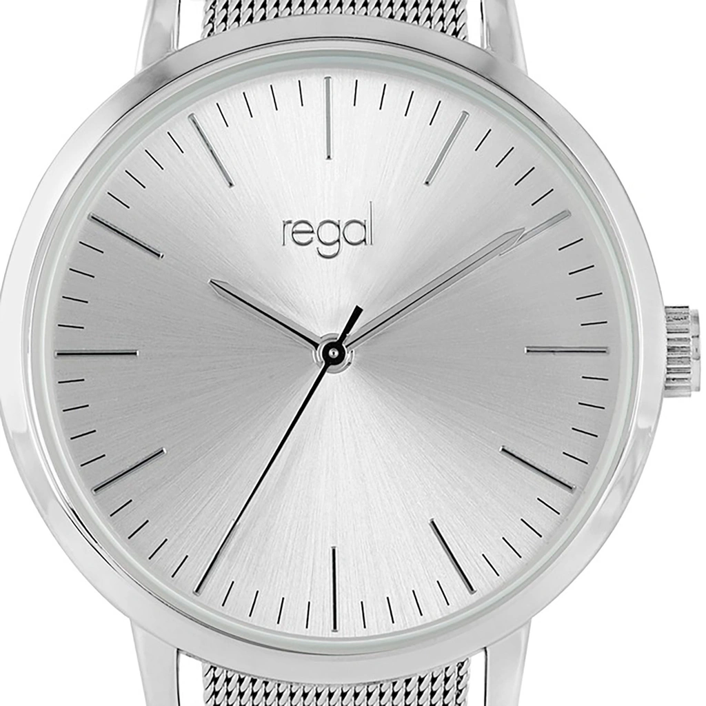 Regal damklocka - meshband, silverton/vit, 36mm
