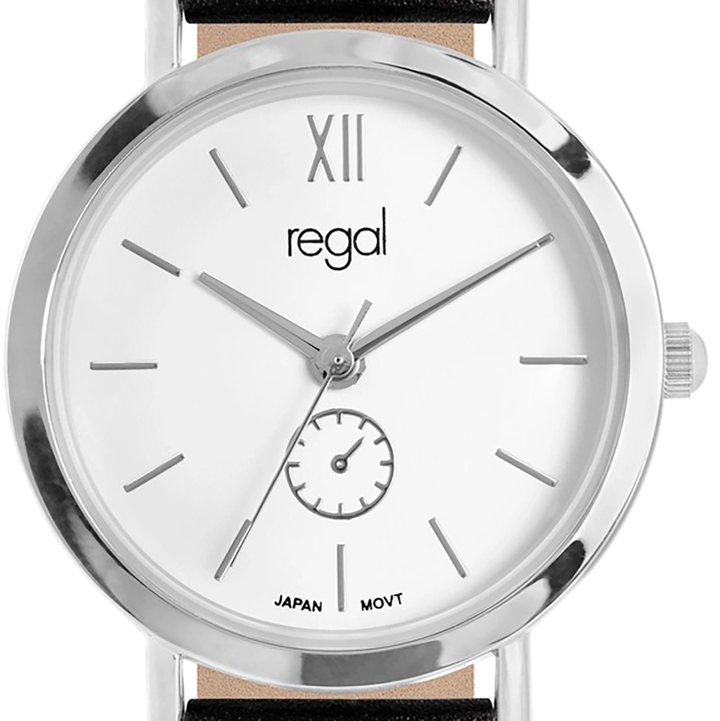 Regal damklocka - svart band, silverton/vit, 30mm