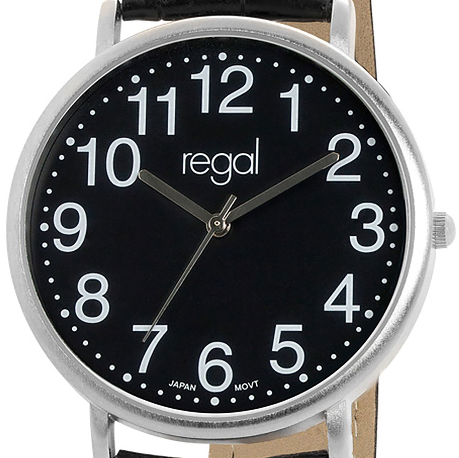 Regal herrklocka - svart band, silverton/svart, 40 mm
