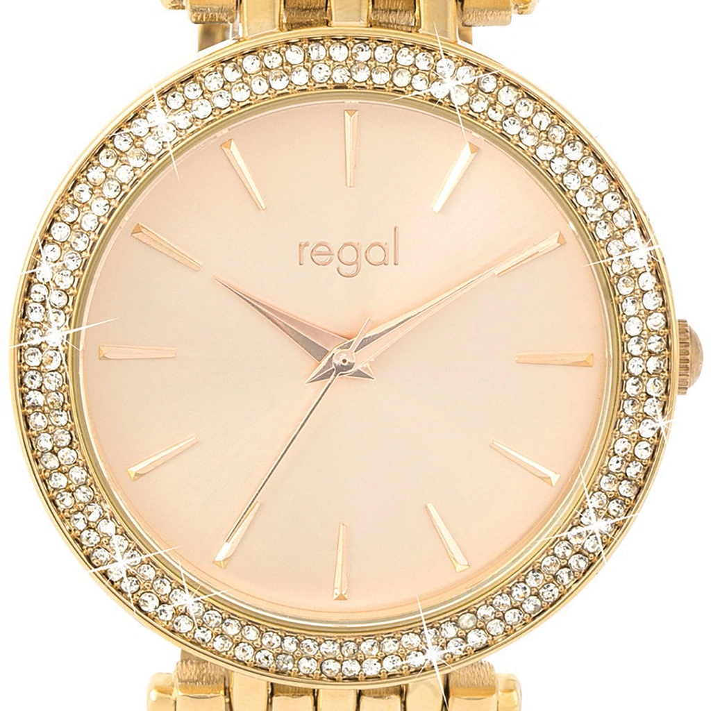 Regal damklocka - metallänk, guldton/champagne, 39mm