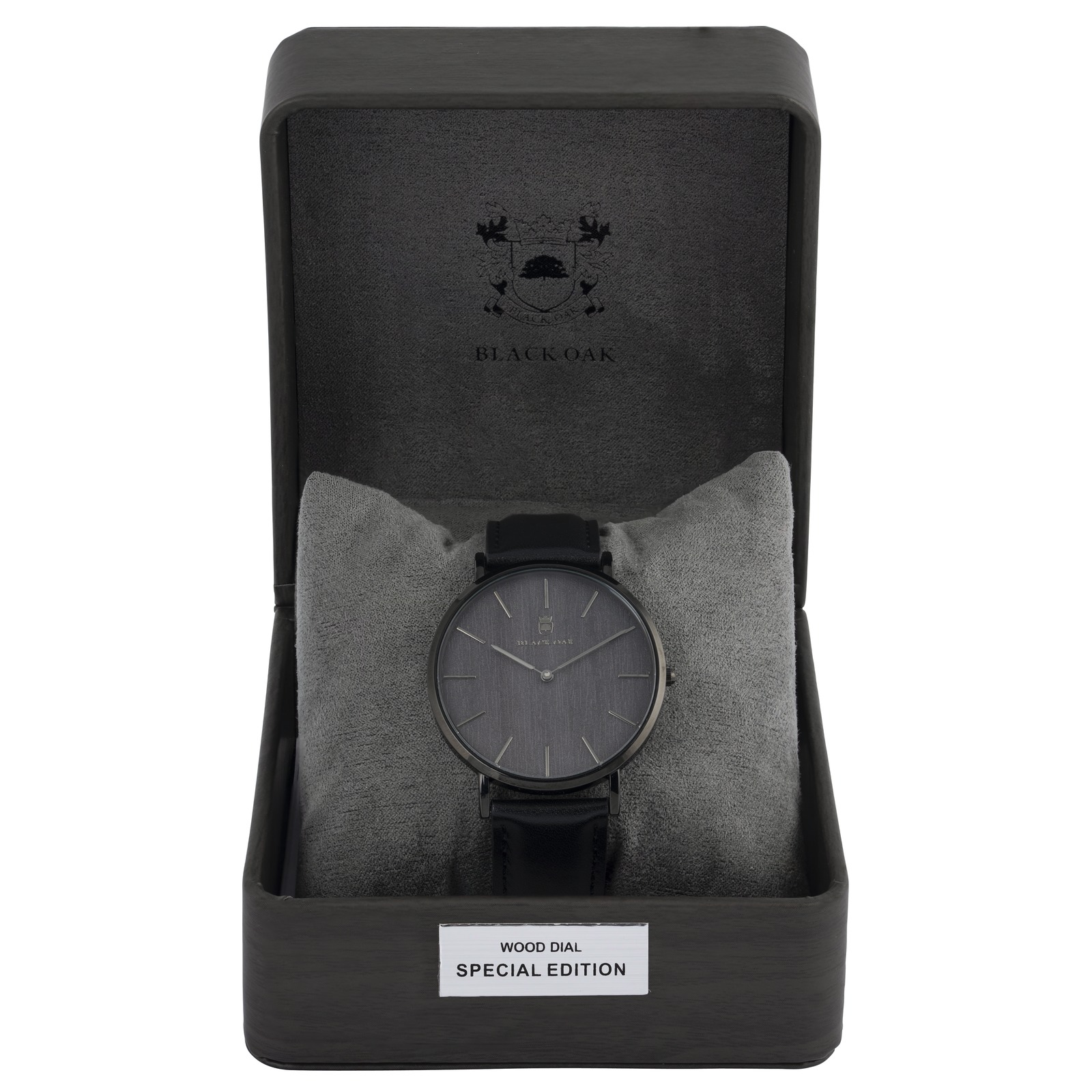 Black Oak Timber herrklocka - svart mesh, 41 mm