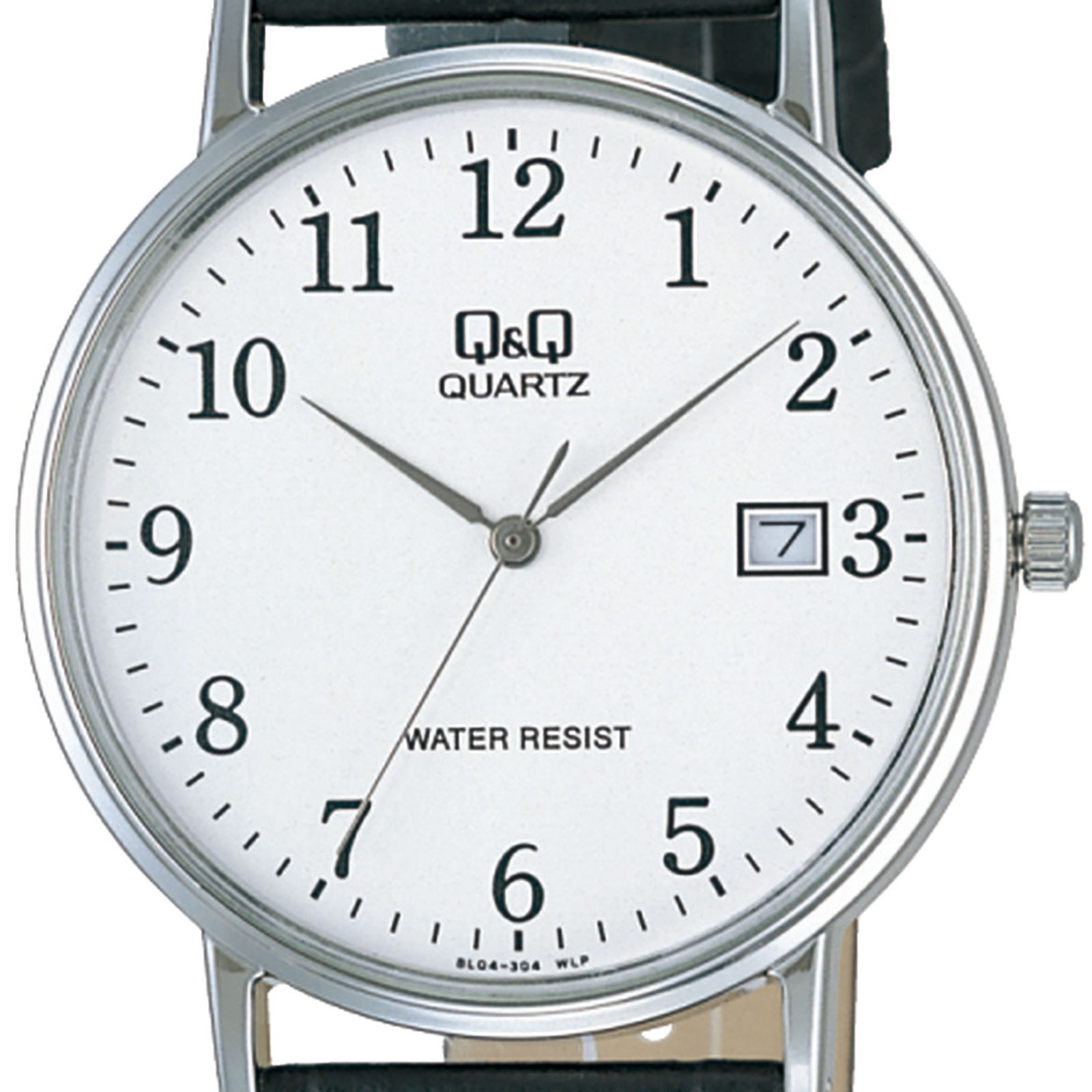 Q&Q herrklocka - svart/silver, datum, 36 mm