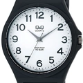 Q&Q herrklocka - gummiband, svart/vit, 38 mm