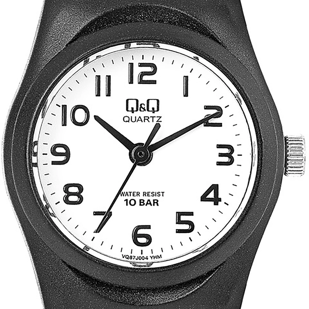 Q&Q barnklocka - gummiband, svart/vit, 24 mm