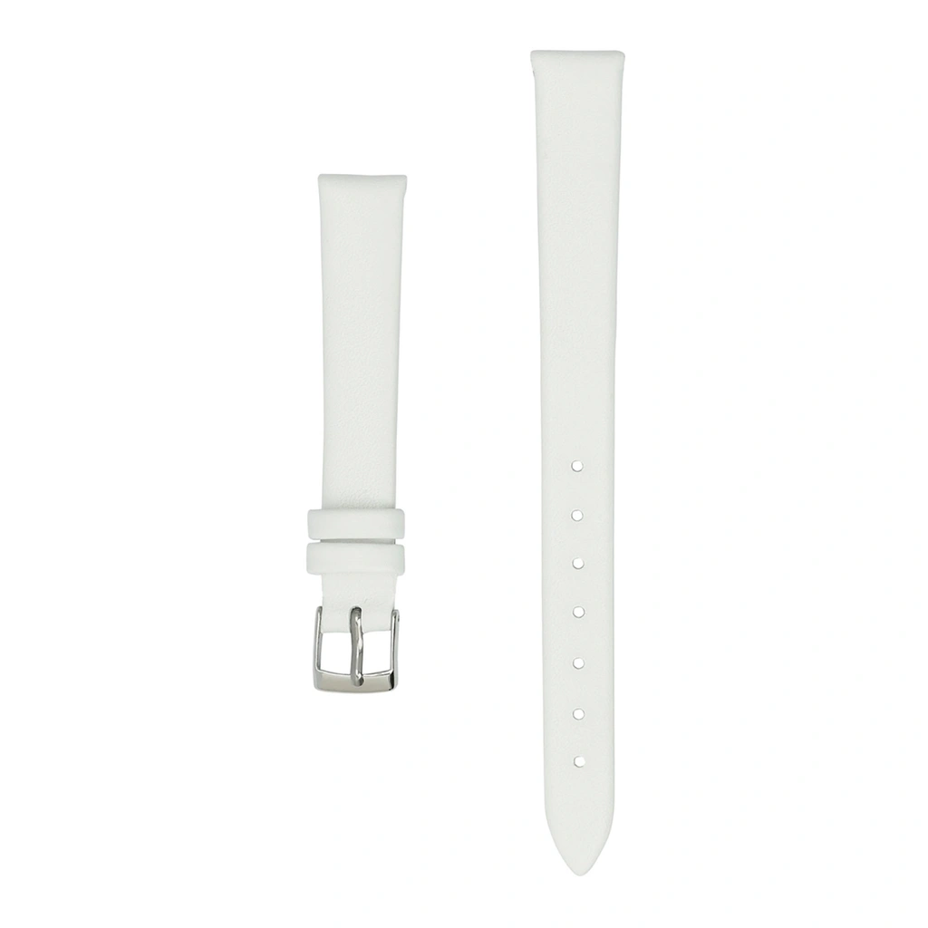 Klockarmband 12 mm - vitt läder