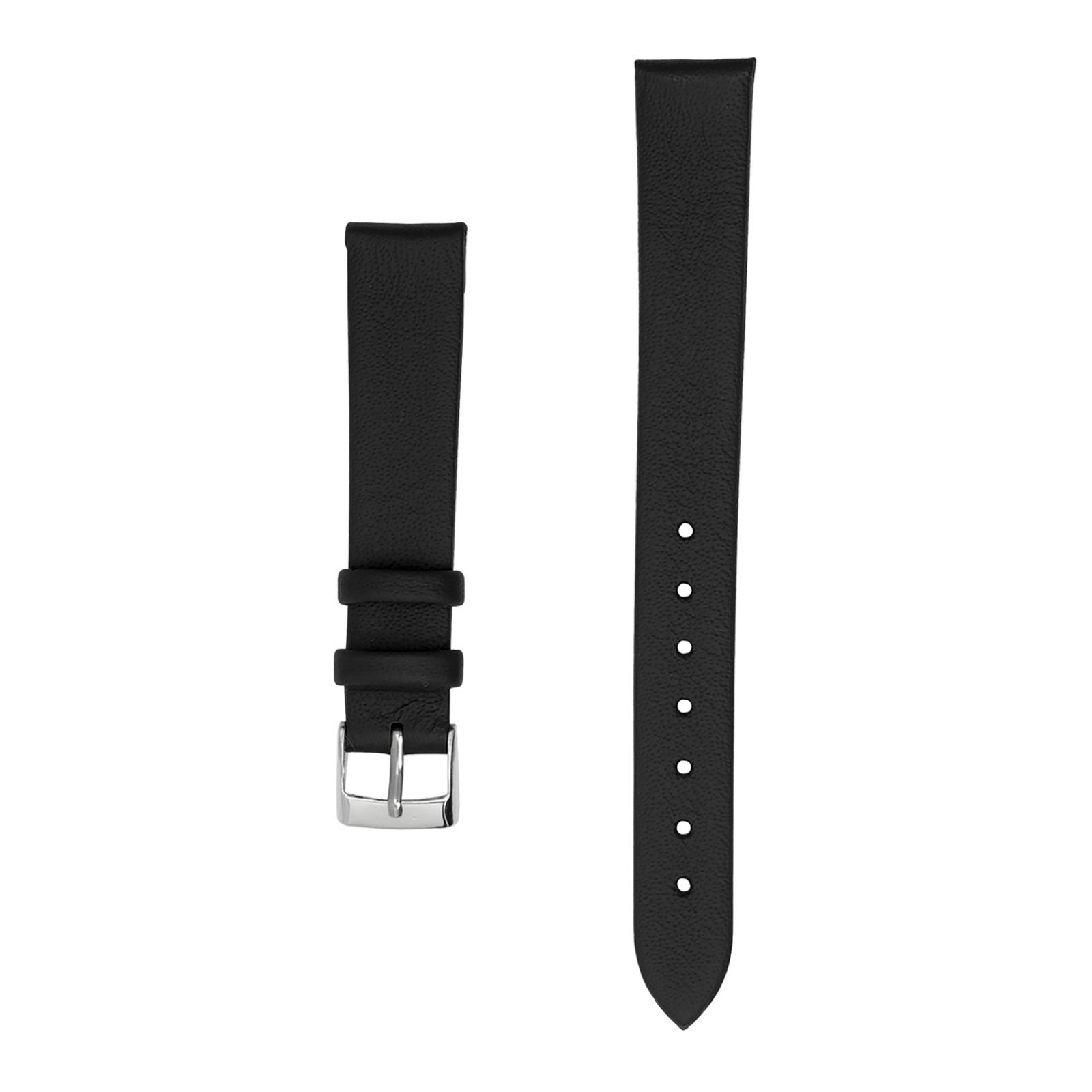 Klockarmband 14 mm - svart läder