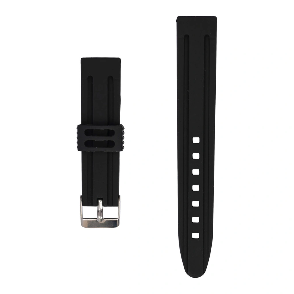 Klockarmband 22 mm - svart gummi