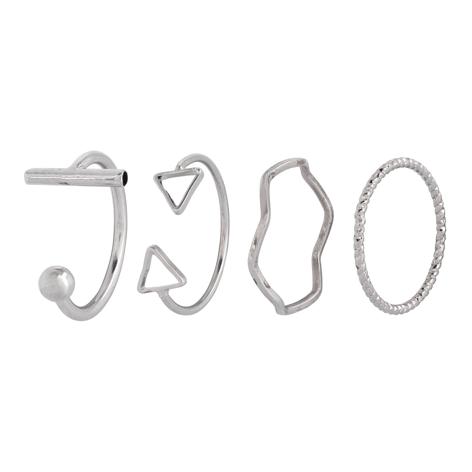 Flerpack tunna ringar - silverfärg