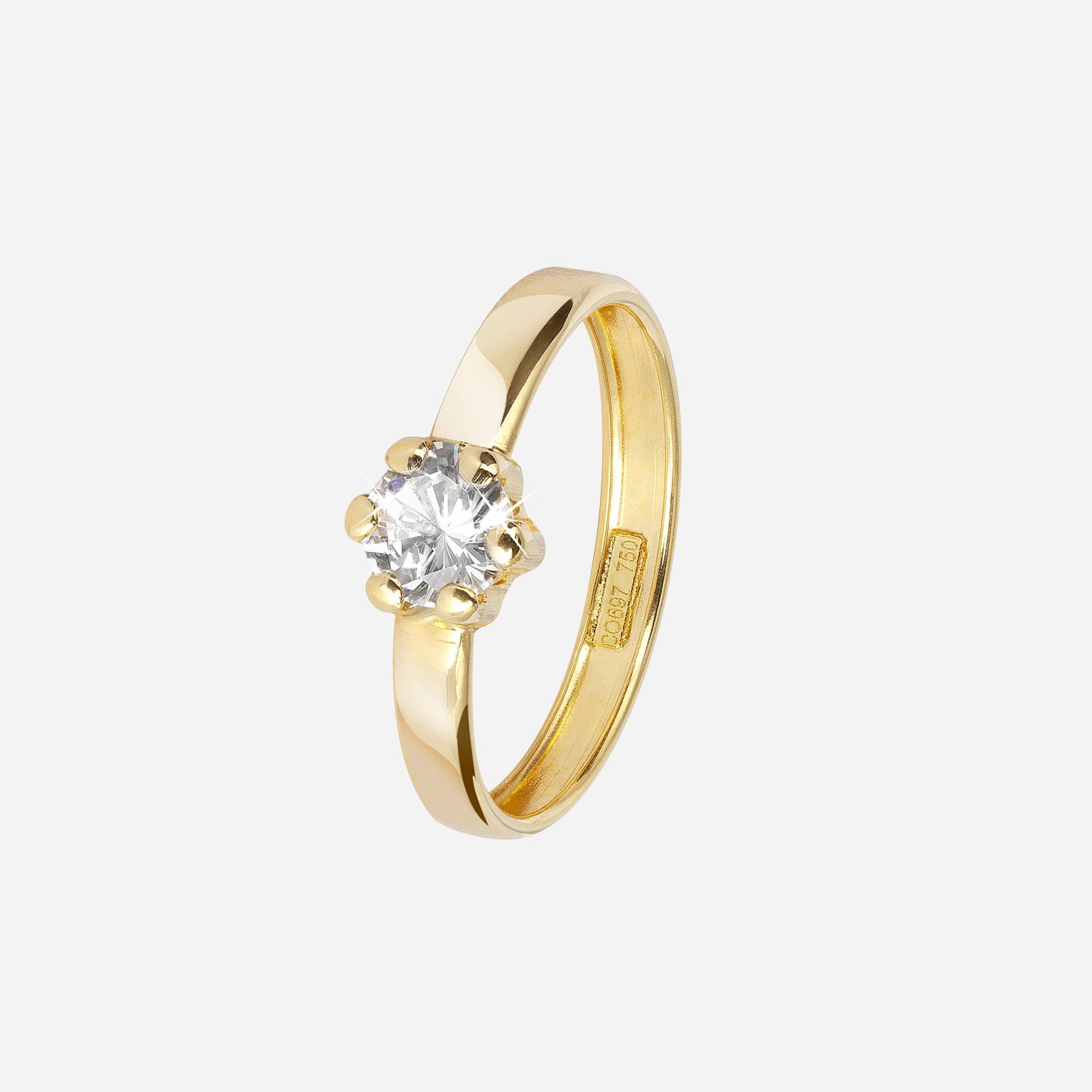 18k guldring med Kubisk Zirkonia