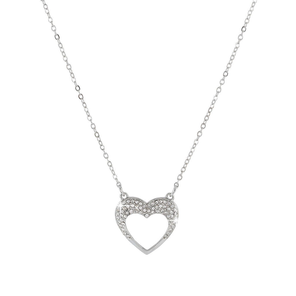 Silverfärgat halsband med öppet hjärta - Montini