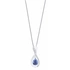 Silverhalsband - blå droppe, 45 cm