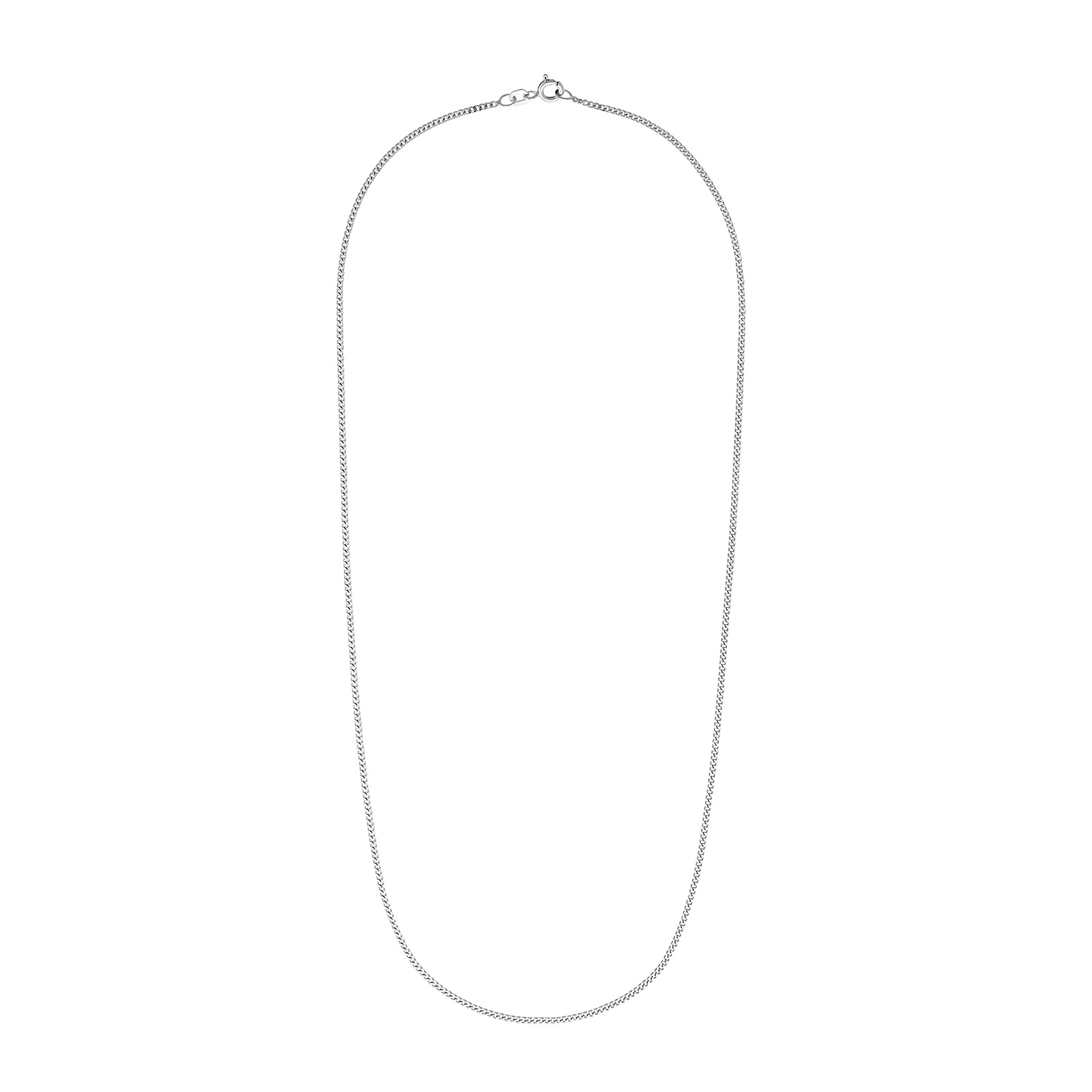 Silverhalsband, pansarlänk - 50 cm
