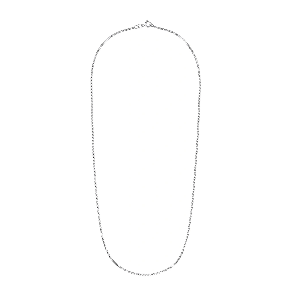 Silverhalsband, pansarlänk - 50 cm