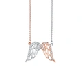 Silverhalsband, droppe med blå sten - 45 cm