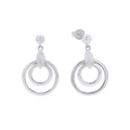 Silverörhängen, hängande dubbla cirklar - 27 mm