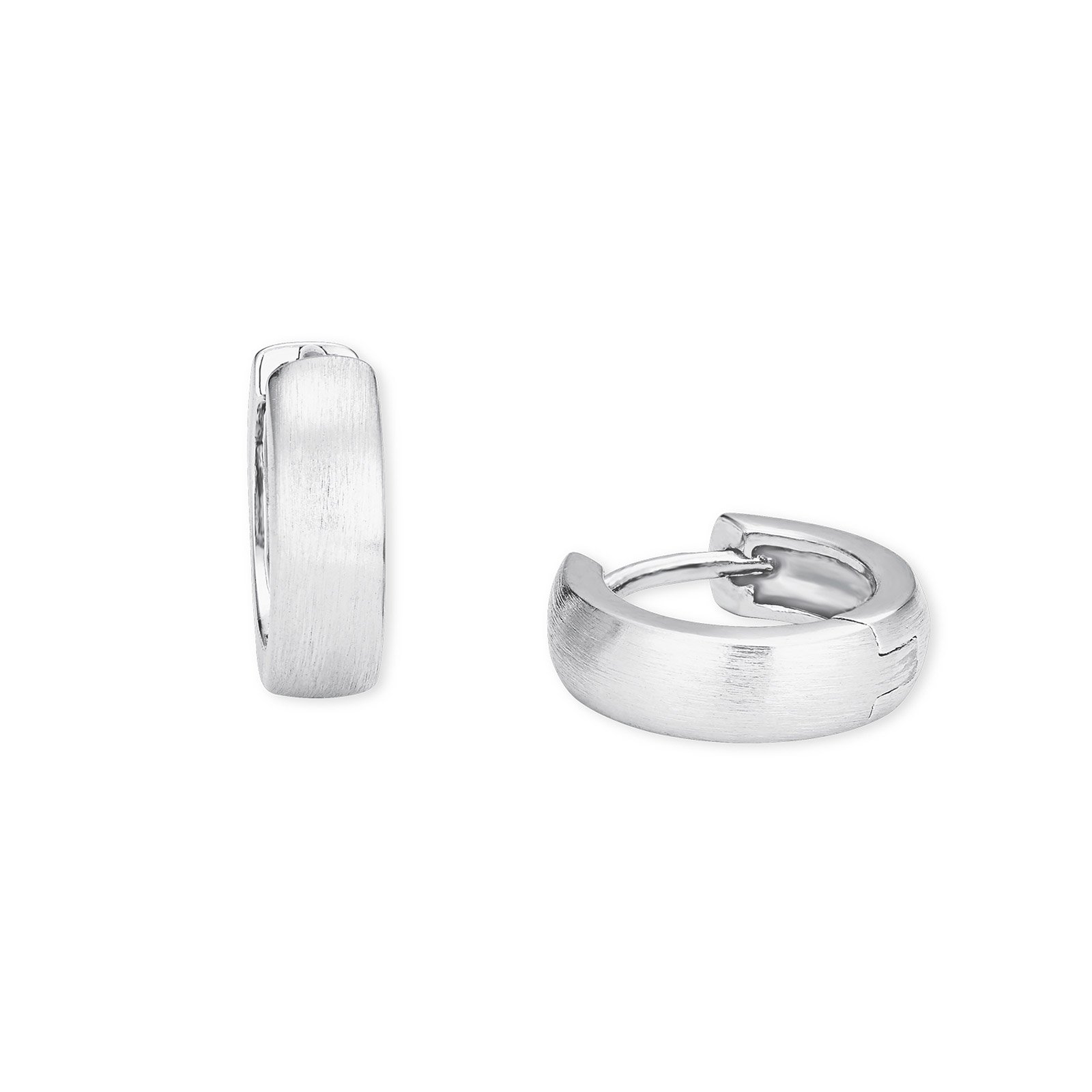 Silverörhängen - breda hoops, 14 mm