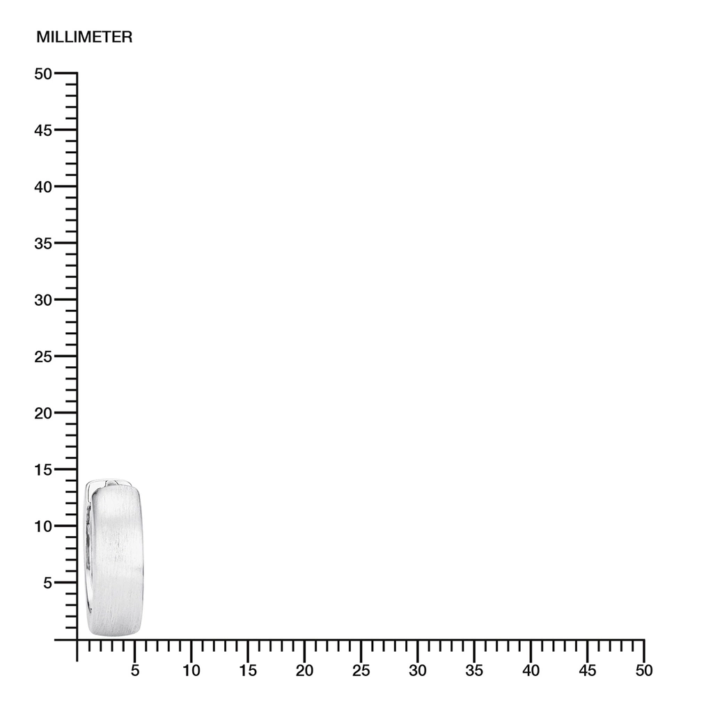 Silverörhängen, breda matta creoler - 14 mm