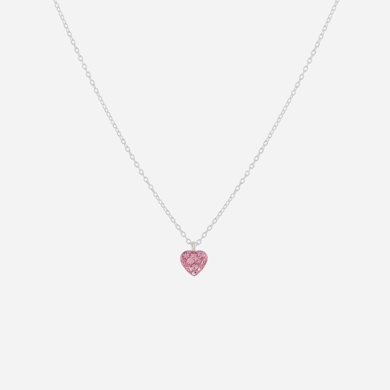 Silverhalsband för barn - blått hjärta,