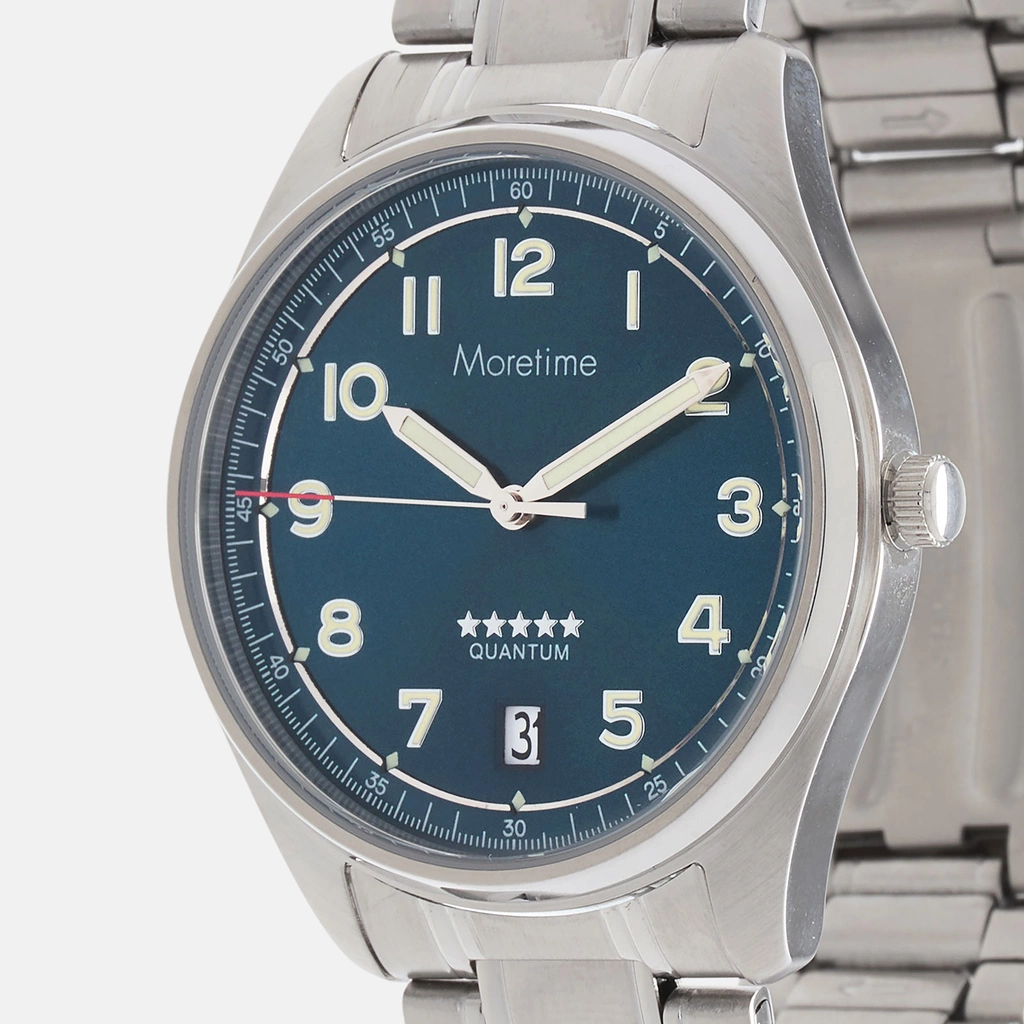 Moretime herrklocka - set med extra armband, silver/blå