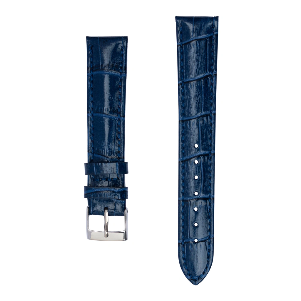 Klockarmband 20 mm - blått läder