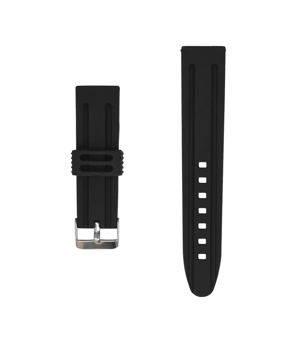 Klockarmband 24 mm - svart gummi
