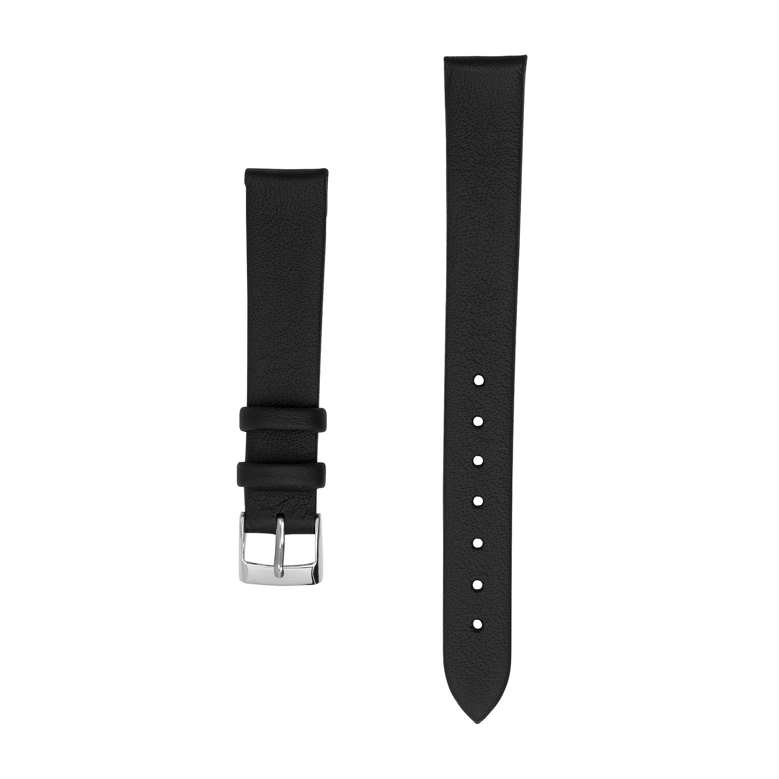 Klockarmband 18 mm - svart läder