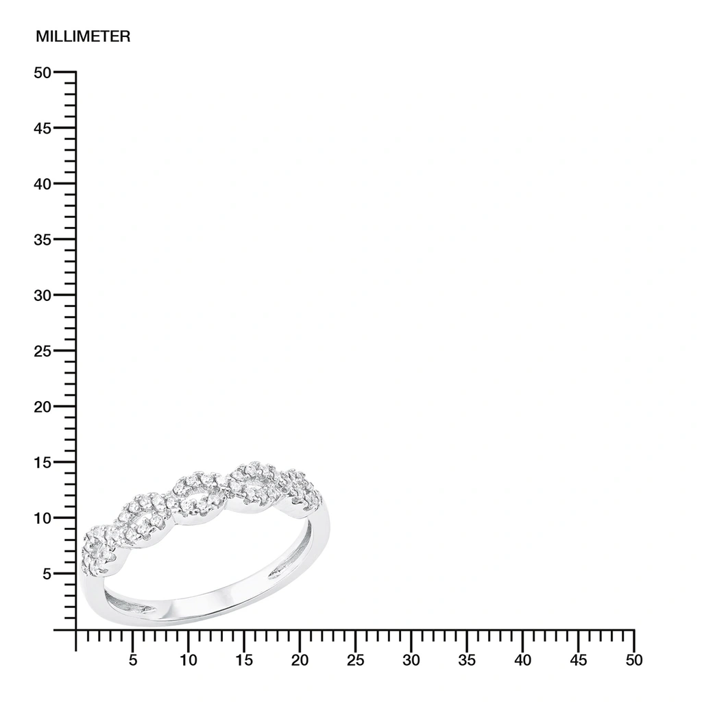 Ring 925 Sterling Silver - vita Kubisk Zirkonia