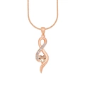 Rosegoldpläterat silverhalsband, infinitysymbol - 45 cm