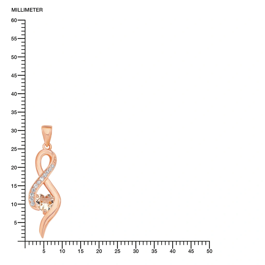 Rosegoldpläterat silverhalsband, infinitysymbol - 45 cm