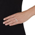 Silverring - x-modell, vita Kubisk Zirkonia
