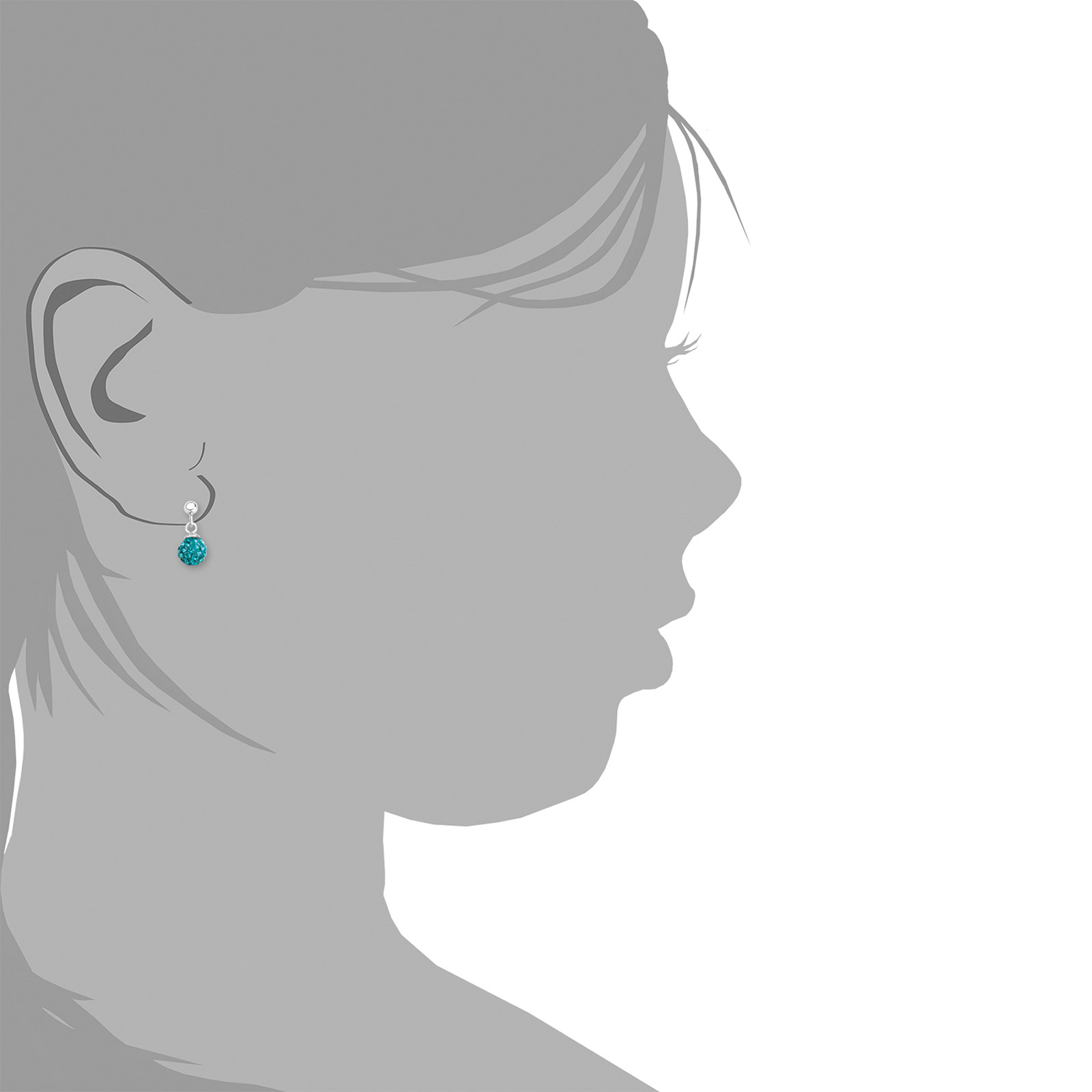 Silverörhängen, turkosa droppar med stenar - 14 mm