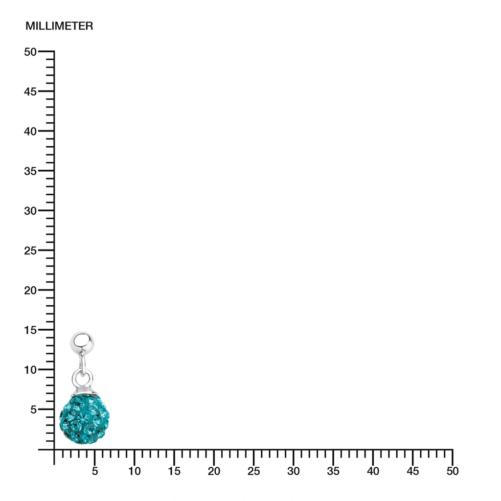 Silverörhängen, turkosa droppar med stenar - 14 mm