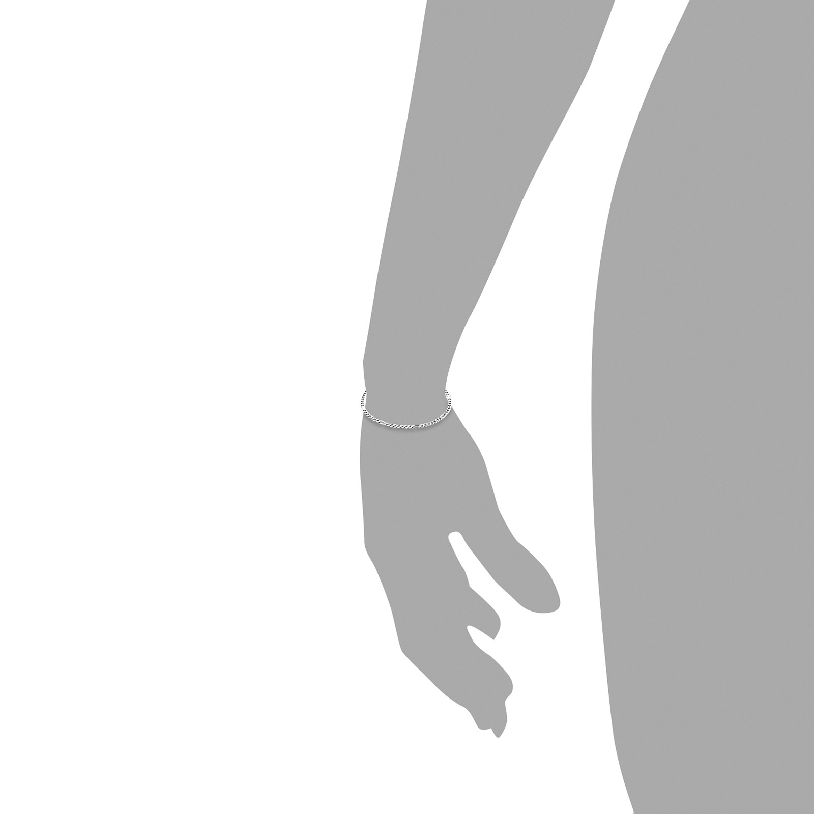 Silverarmband, figarolänk - 19 cm