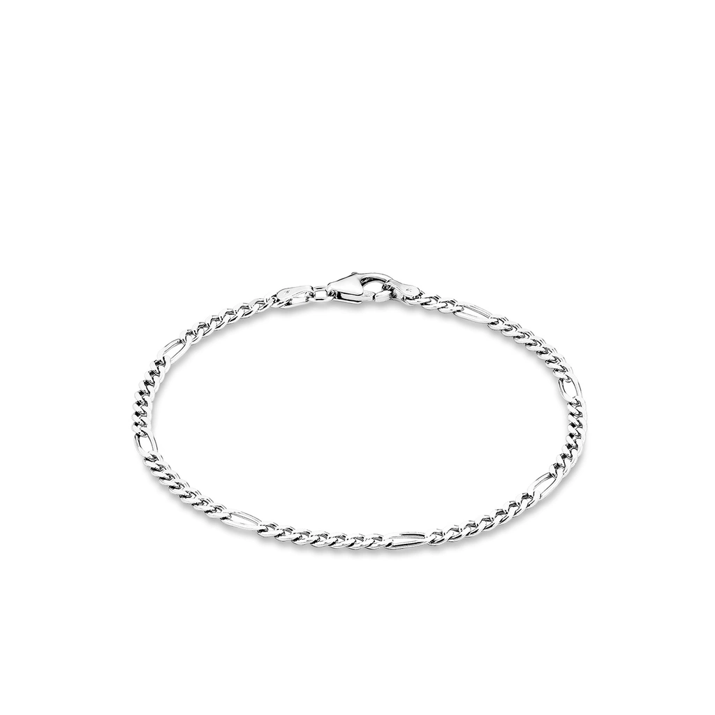 Silverarmband, figarolänk - 19 cm