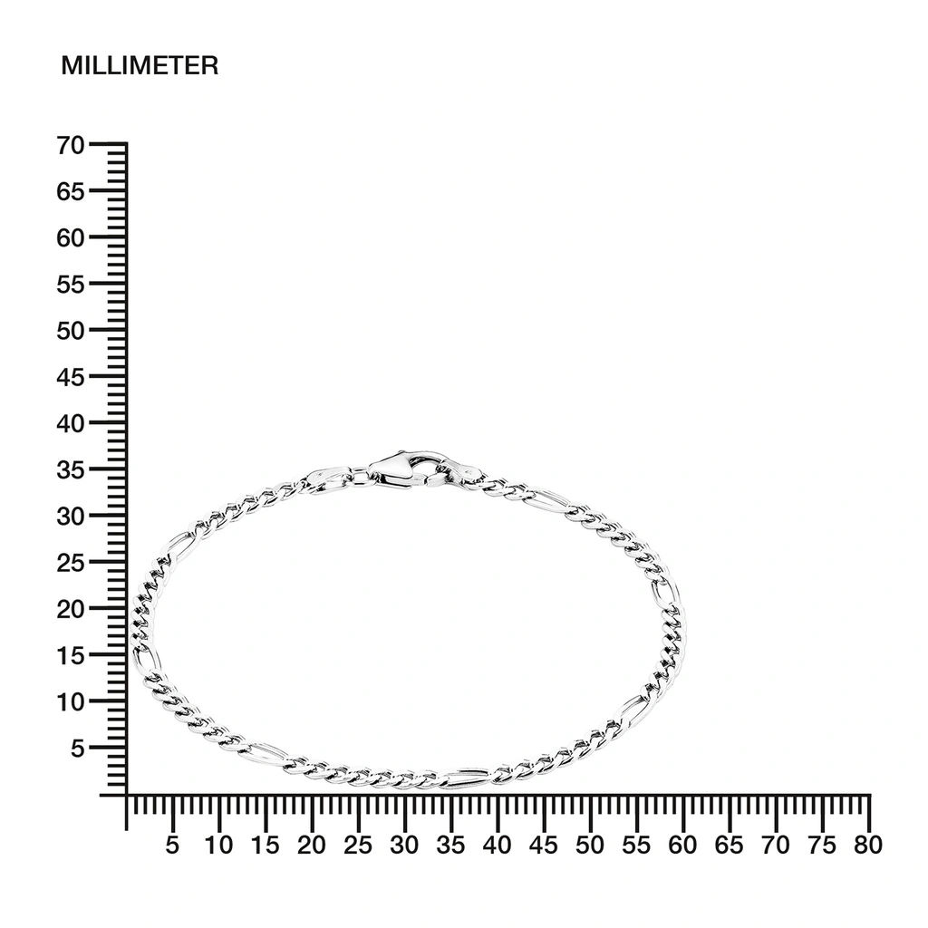 Silverarmband, figarolänk - 19 cm